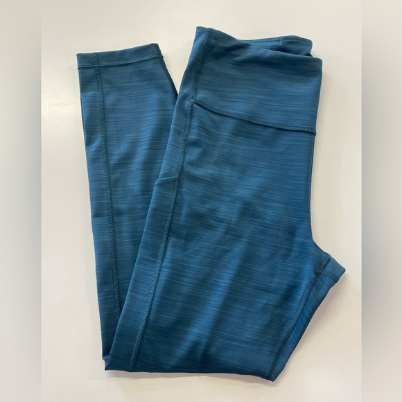 Athleta Ultimate Stash 7/8 Pocket Legging- Space Dye- Oceanic Teal Blue sz M - Picture 8 of 10
